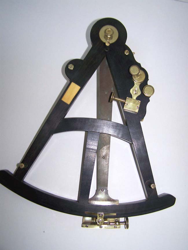 A beautiful ebony Octant by Spencer Browning & Rust with its' original painted and stenciled case having the initials 'W E B' circa 1820. — image 4